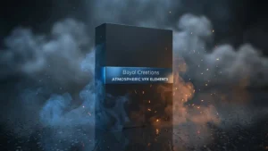 Atmosphere VFX bundle featuring dust, rain, smoke, and fire overlays for cinematic scenes