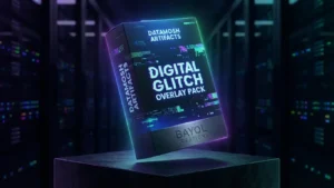 Digital glitch and datamosh overlay creating cyber distortion in video scenes