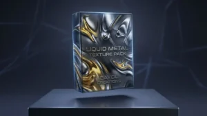 Liquid metal and ink texture overlay creating abstract cinematic visuals in videos