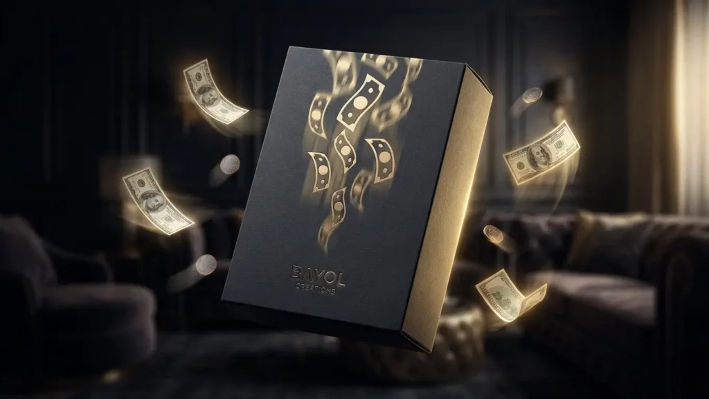 Money falling overlay creating luxury and lifestyle effect in video scenes