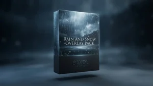 Rain and snow overlay creating cinematic weather mood in video scenes